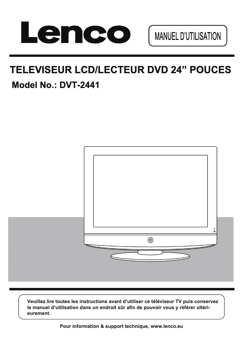 Image de la première page du manuel de l'appareil DVT-2441