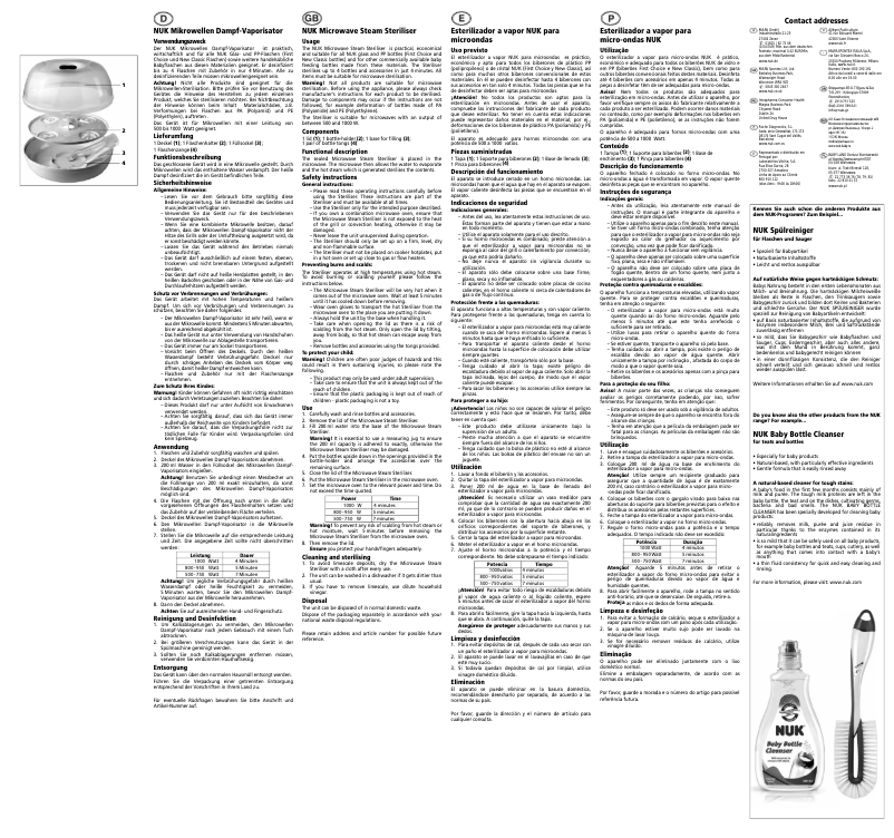 Page 1 de la notice Manuel utilisateur NUK Micro