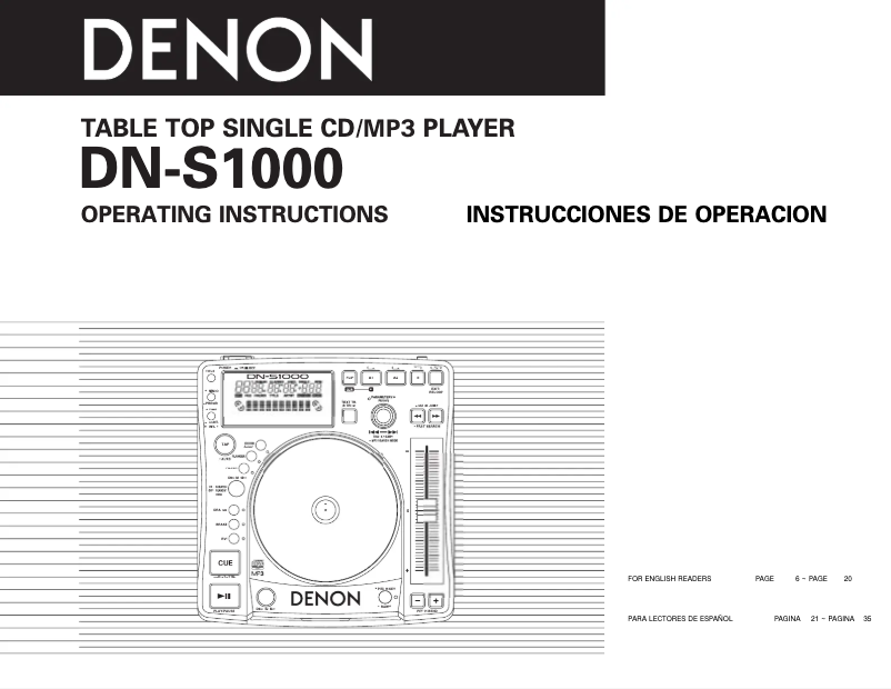 Página 1 del manual Manual de usuario Denon DN-S1000