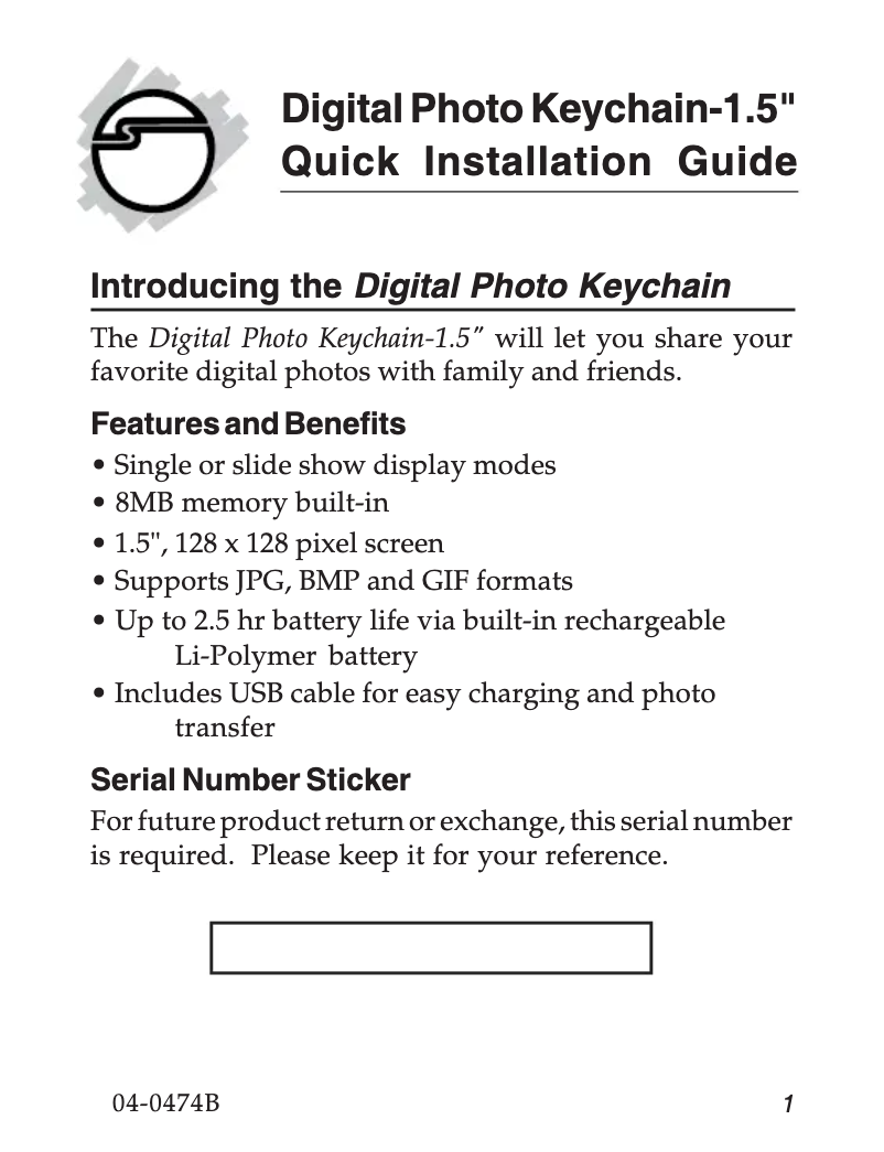 Image de la première page du manuel de l'appareil CE-DP0022-S1