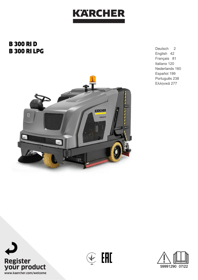 Image de la première page du manuel de l'appareil B 300 R I LPG