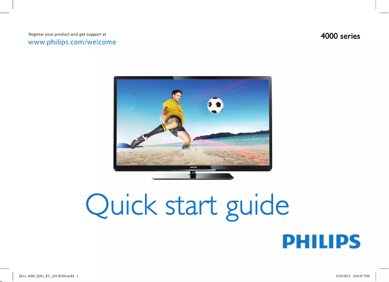 Page n°1 - Guide de démarrage rapide Philips 42PFL4007H