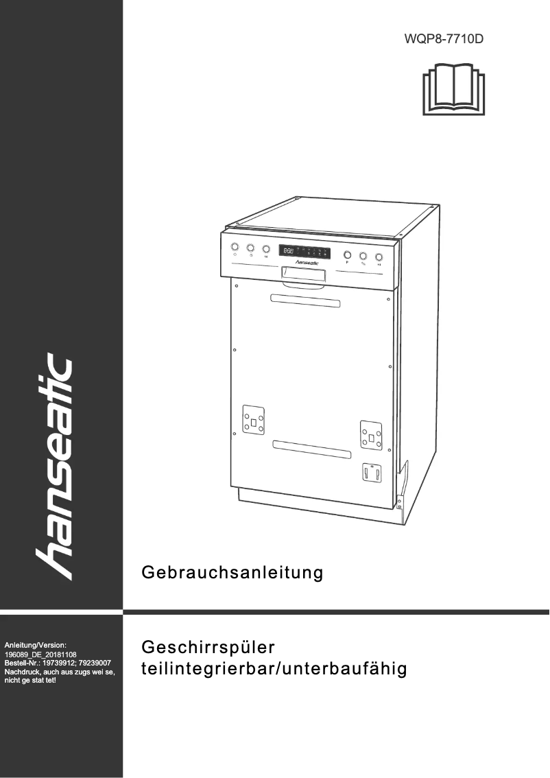Image de la première page du manuel de l'appareil WQP8-7710D