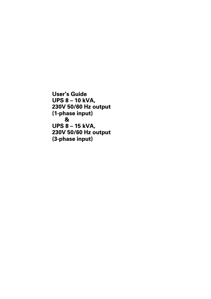 Page n°1 - Manuel utilisateur Eaton Powerware 9155-15-N-10-64x7Ah