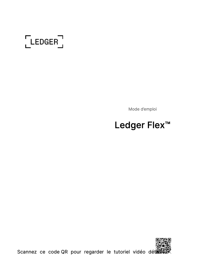 Page n°1 - Manuel utilisateur Ledger Flex