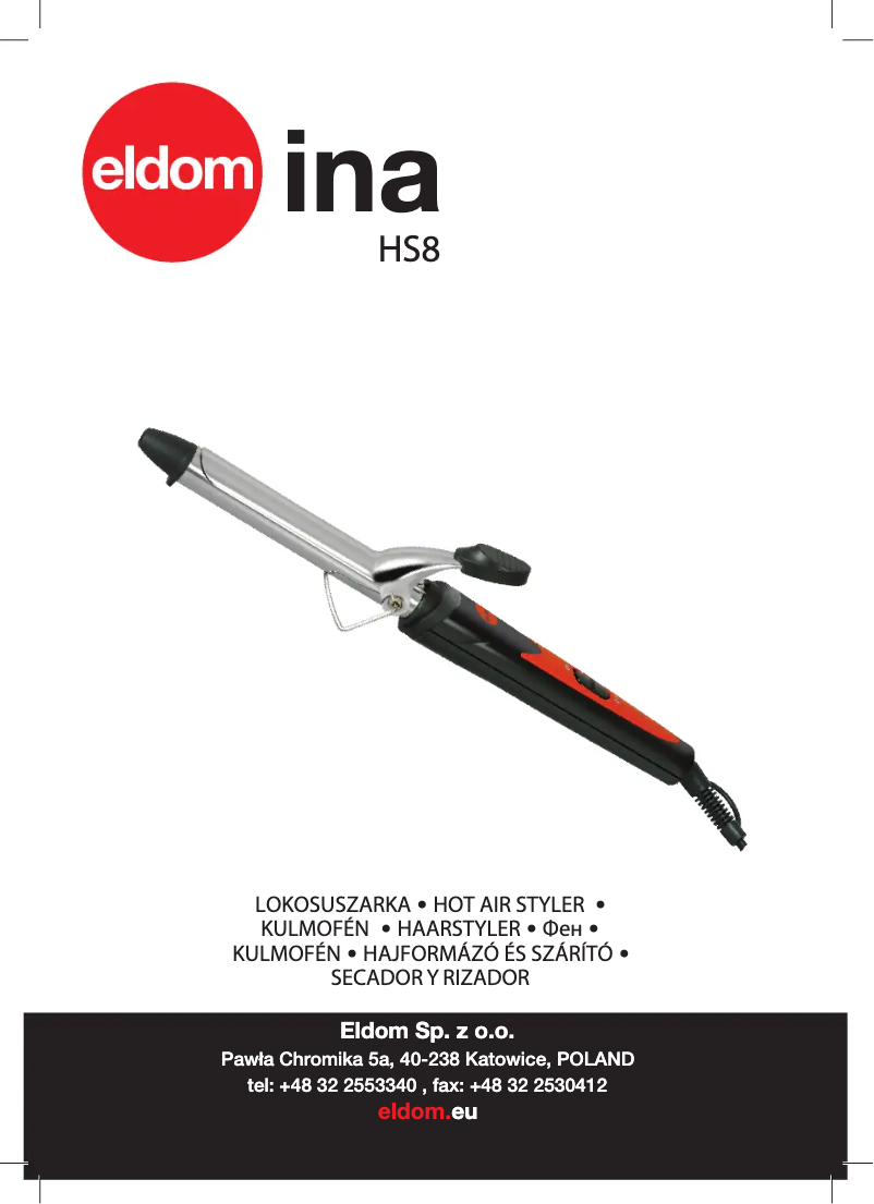 Page 1 de la notice Manuel utilisateur Eldom Ina HS8