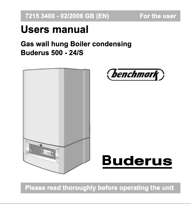 Page n°1 - Manuel utilisateur Buderus 500-24/S