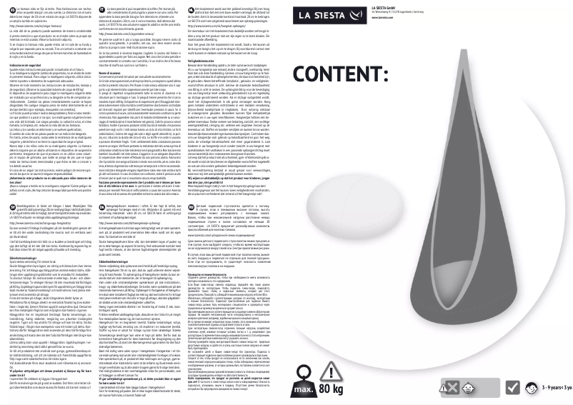 Page 1 de la notice Manuel utilisateur La Siesta JOD70-44