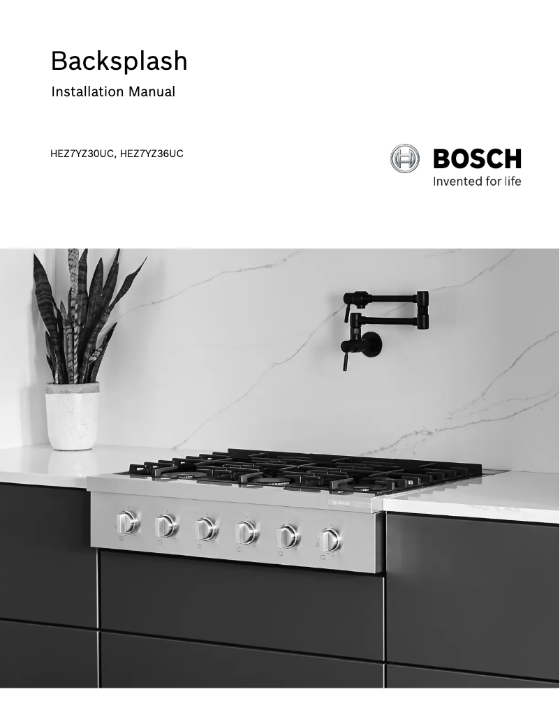 Page 1 de la notice Guide d'installation Bosch HEZ7YZ36UC