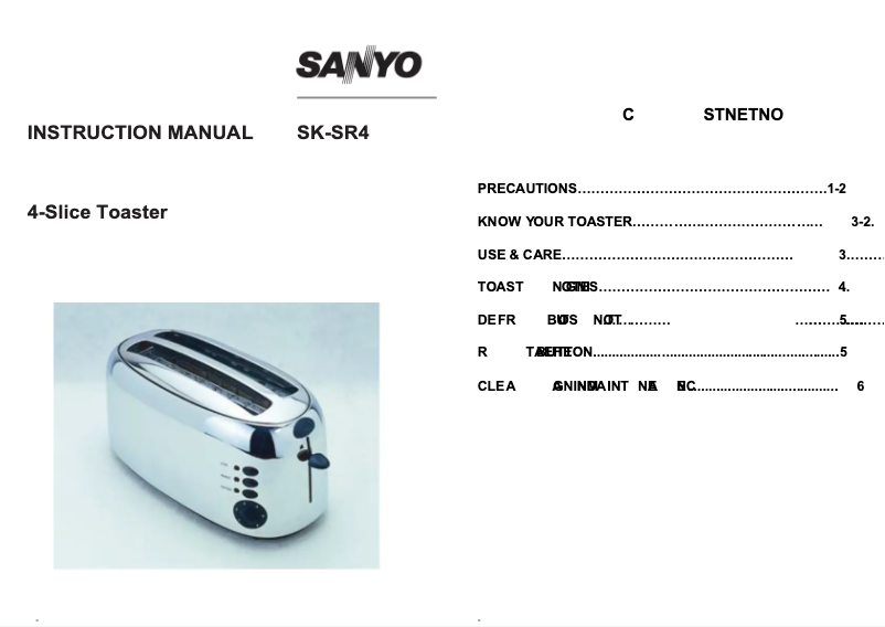 Page n°1 - Manuel utilisateur Sanyo SK-SR4
