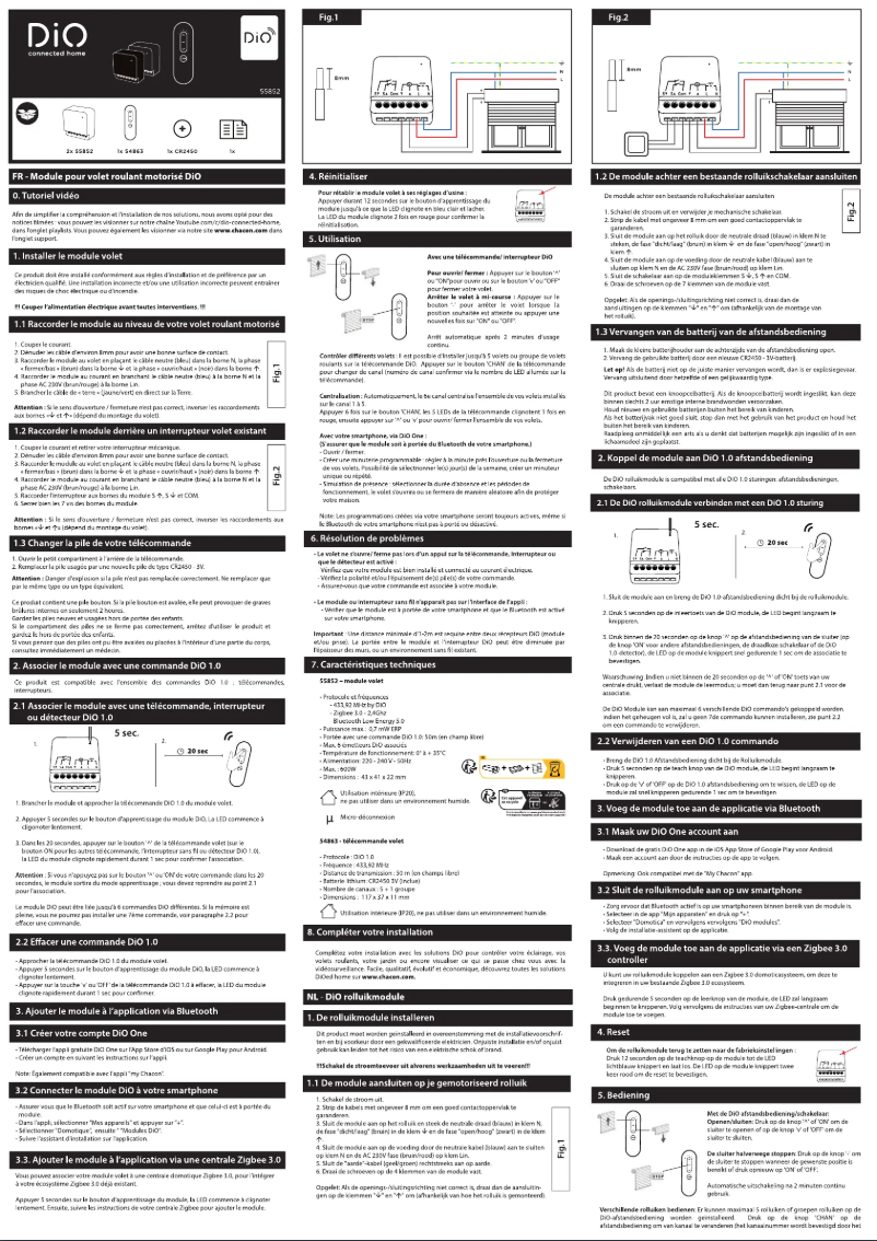 Page n°1 - Manuel utilisateur DiO 55852