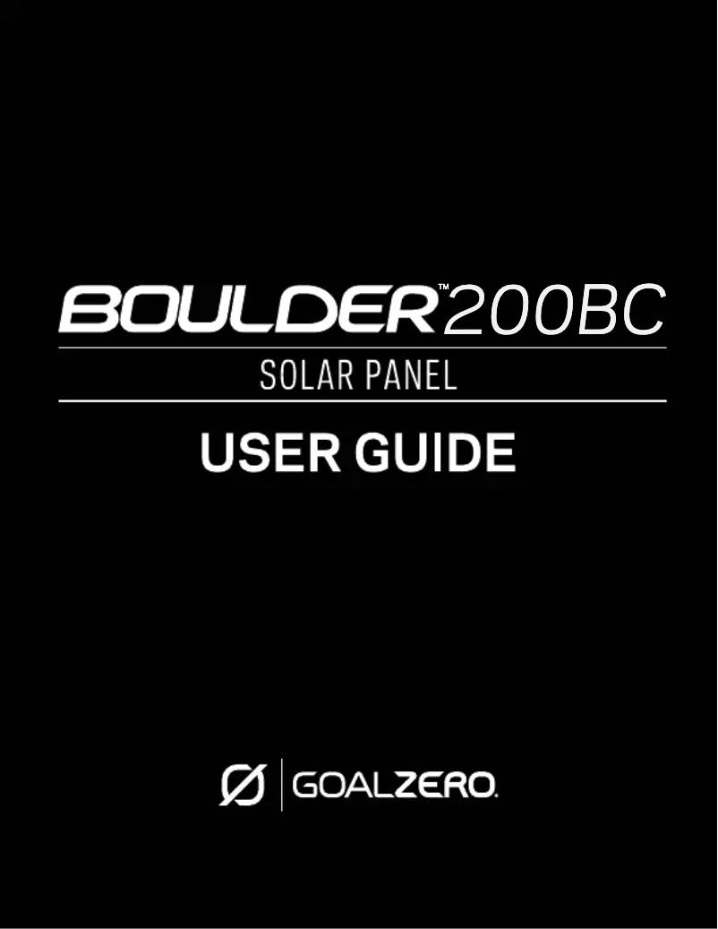 Page n°1 - Manuel utilisateur Goal Zero Boulder 200BC