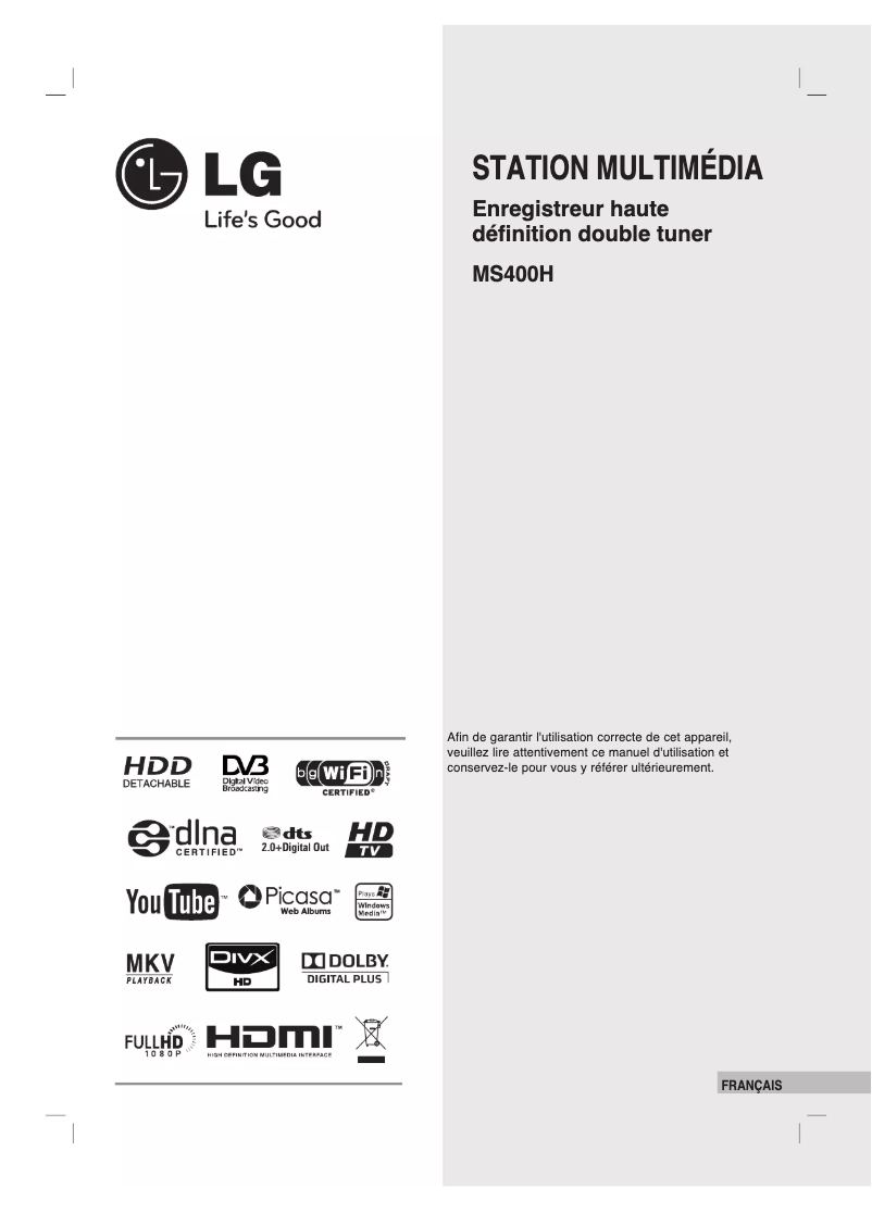 Page 1 de la notice Manuel utilisateur LG MS400H