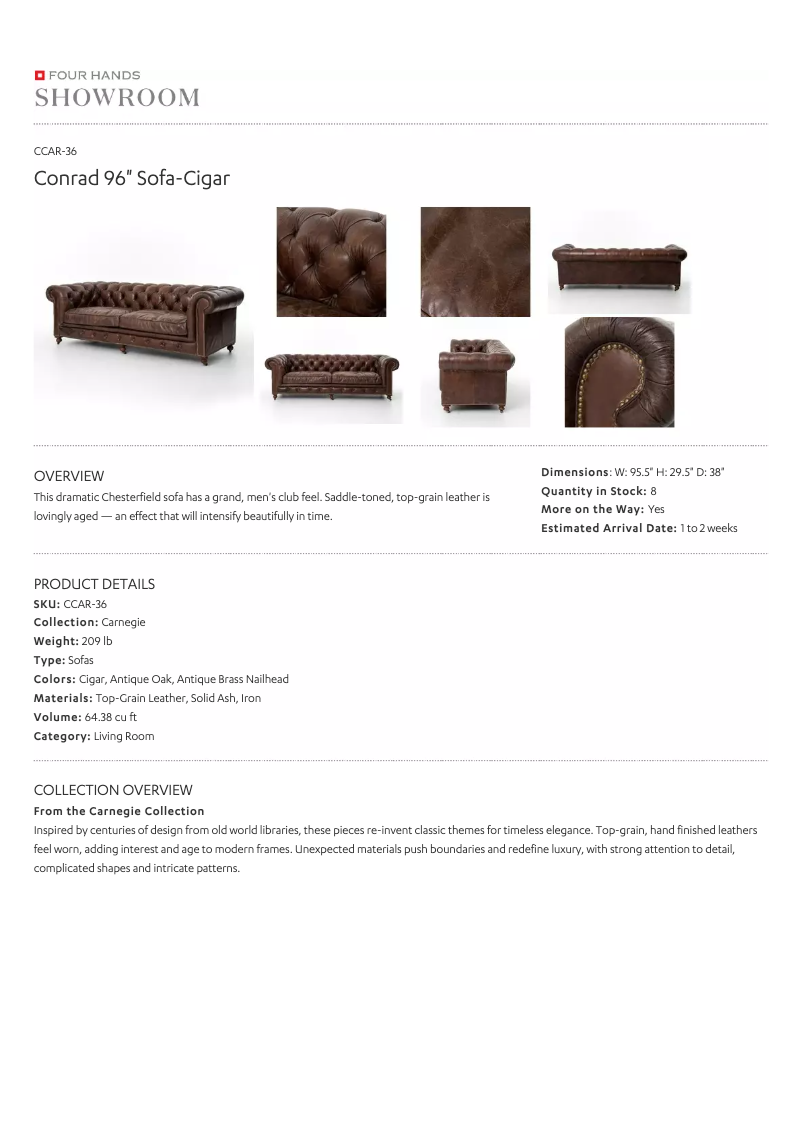 Page 1 de la notice Manuel utilisateur Four Hands CCAR-36