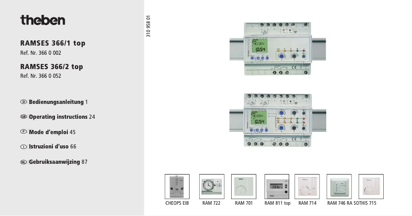 Image de la première page du manuel de l'appareil RAMSES 366/2 top
