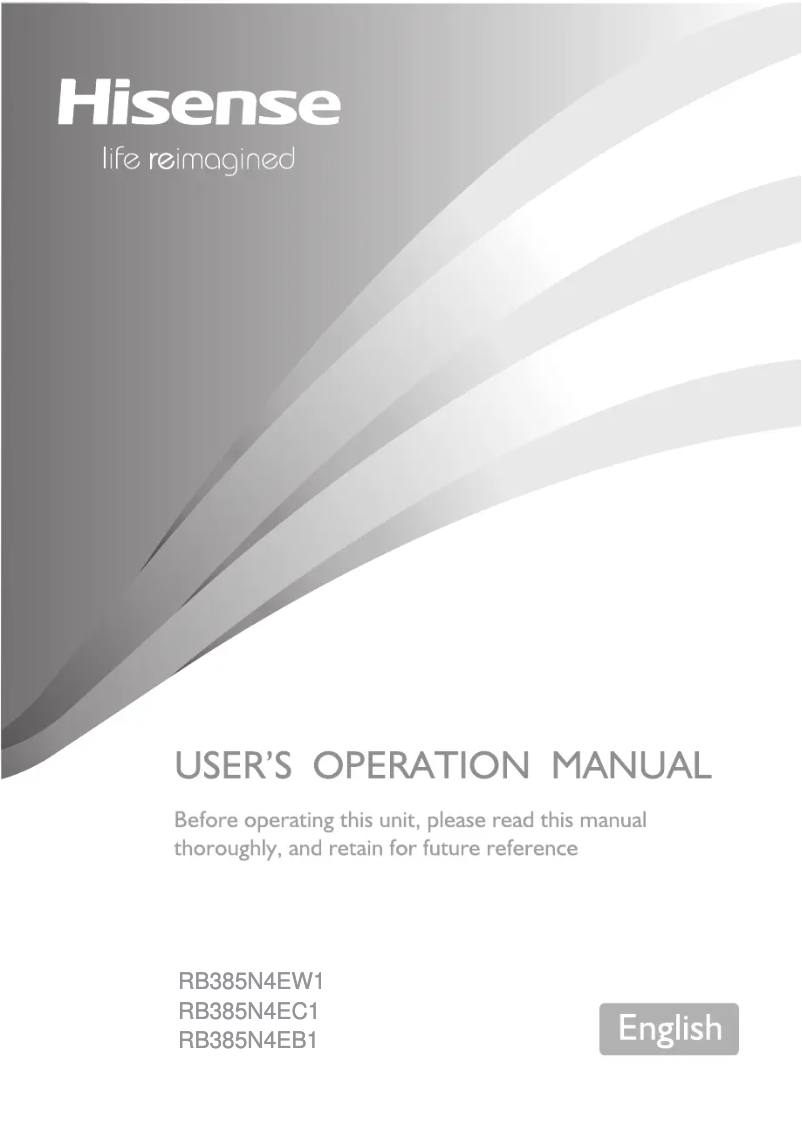 Page n°1 - Manuel utilisateur Hisense RB385N4EB1