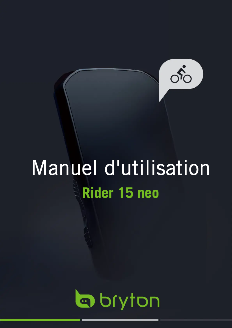 Page 1 de la notice Manuel utilisateur Bryton Rider 15 neo