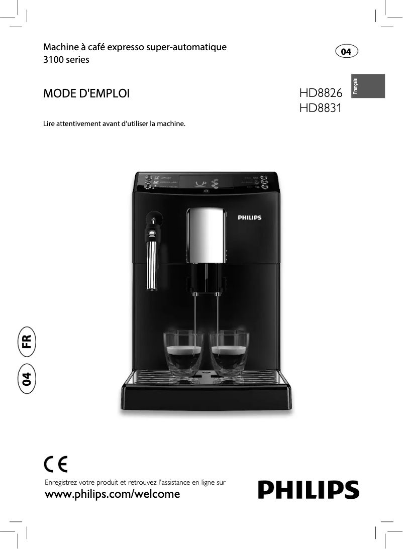 Page 1 de la notice Mode d'emploi Philips 3100 series HD8831