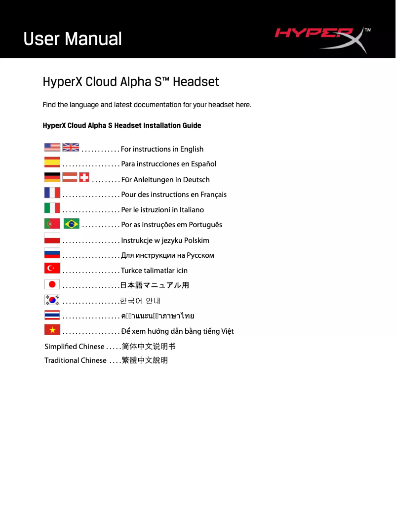 Image de la première page du manuel de l'appareil Cloud Alpha S