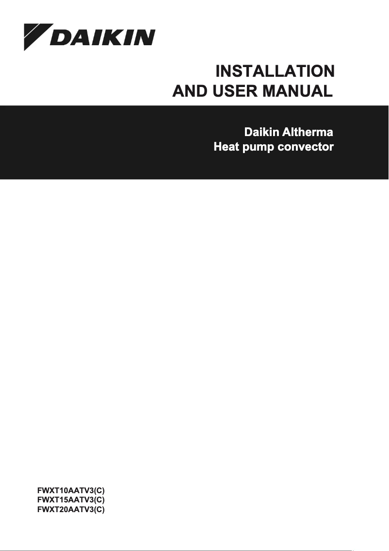 Page n°1 - Manuel utilisateur Daikin FWXT10ABTV3