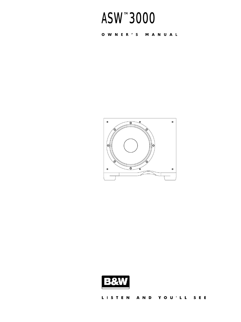 Page 1 de la notice Manuel utilisateur Bowers & Wilkins ASW 3000