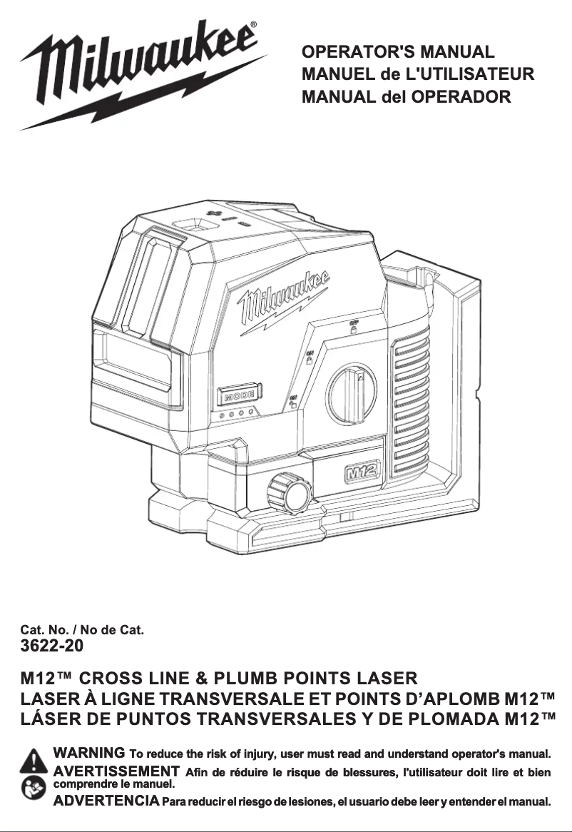 Page 1 de la notice Manuel utilisateur Milwaukee 3622-20