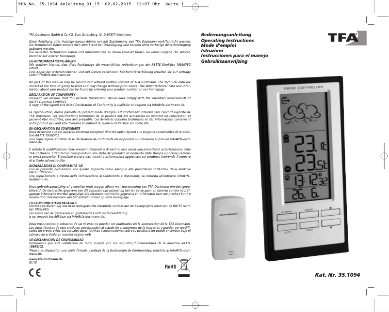 Page 1 de la notice Manuel utilisateur TFA Accent