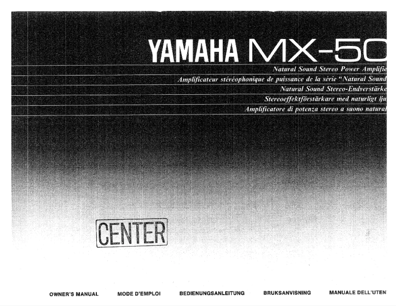 Page 1 de la notice Manuel utilisateur Yamaha MX-50