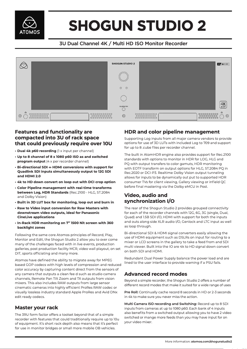 Image de la première page du manuel de l'appareil Shogun Studio 2