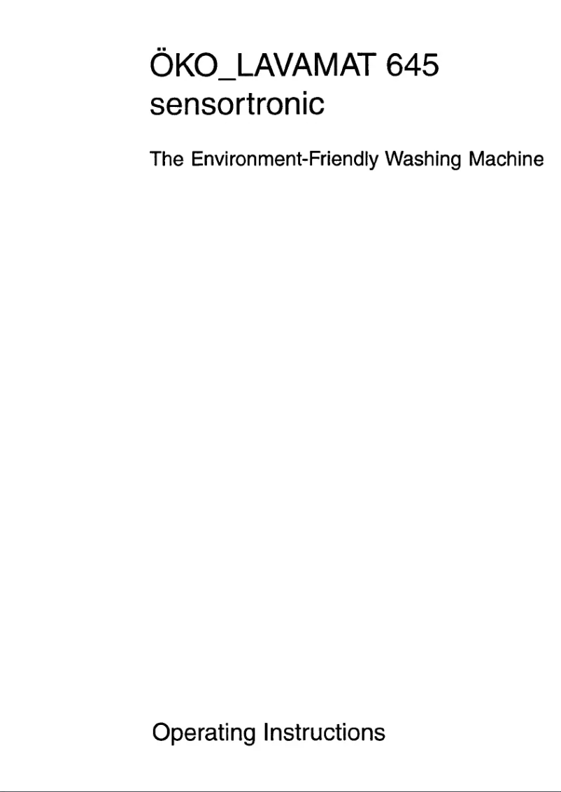 Image de la première page du manuel de l'appareil Lavamat 645 w