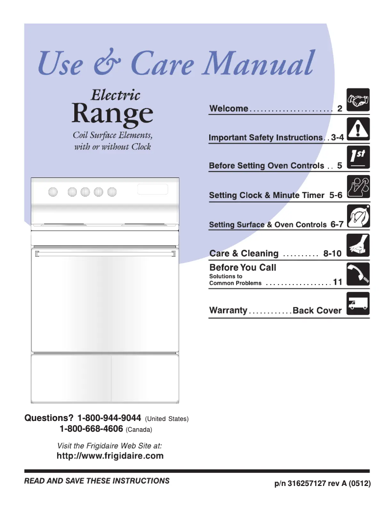 Page 1 de la notice Manuel utilisateur Frigidaire FEF312BS