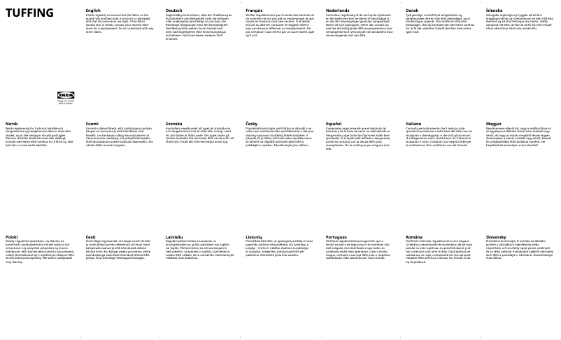 Page 1 de la notice Manuel utilisateur Ikea TUFFING 702.992.85