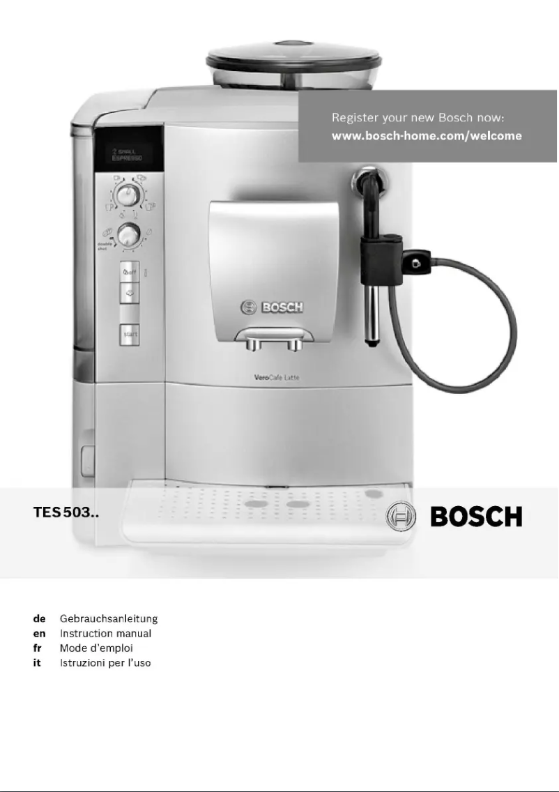 Page 1 de la notice Manuel utilisateur Bosch VeroCafe Latte TES50354DE