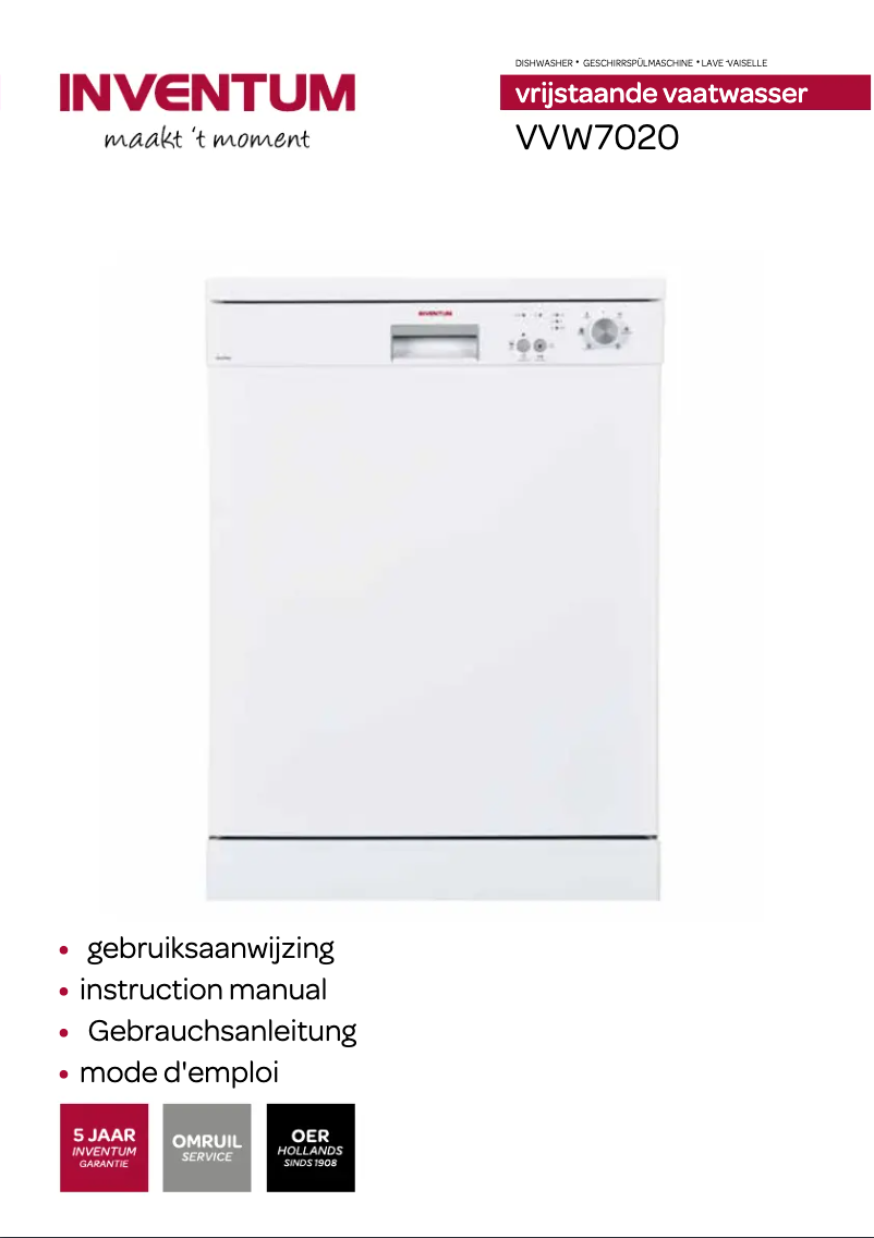 Page n°1 - Manuel utilisateur Inventum VVW7020