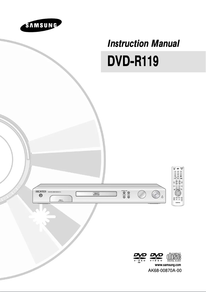 Page n°1 - Manuel utilisateur Samsung DVD-R119