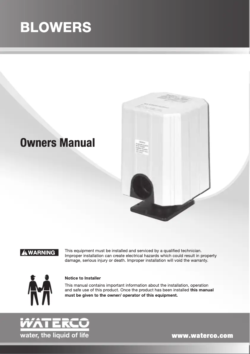 Page n°1 - Manuel utilisateur Waterco Airflo Spa