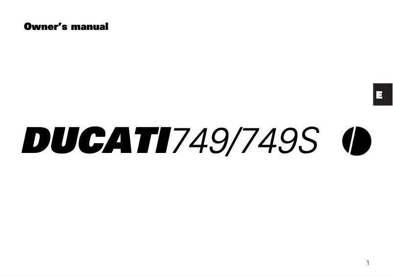 Página 1 del manual Manual de usuario Ducati 749S (2004)
