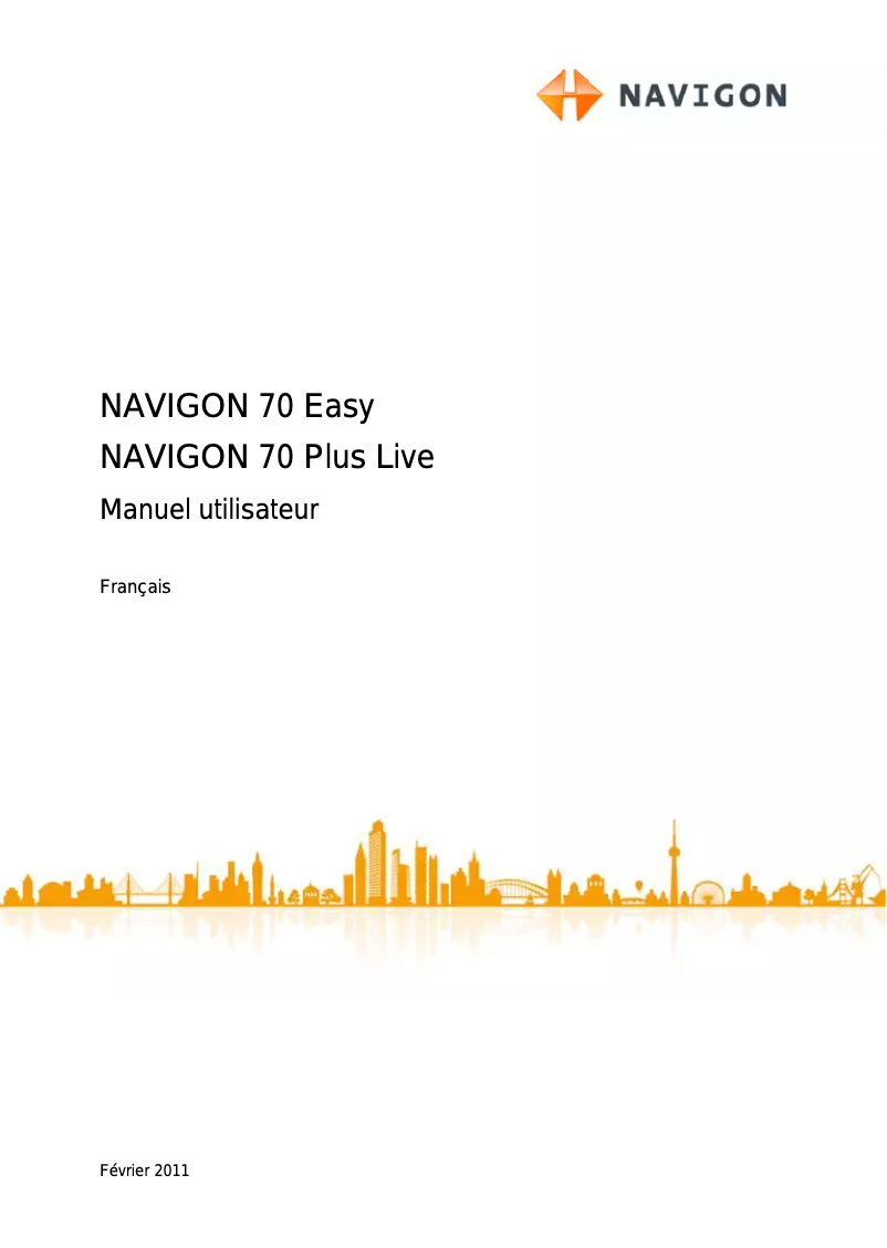 Page n°1 - Manuel utilisateur Navigon 70 Plus Live