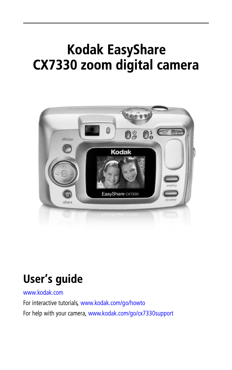 Page n°1 - Manuel utilisateur Kodak EasyShare CX7330