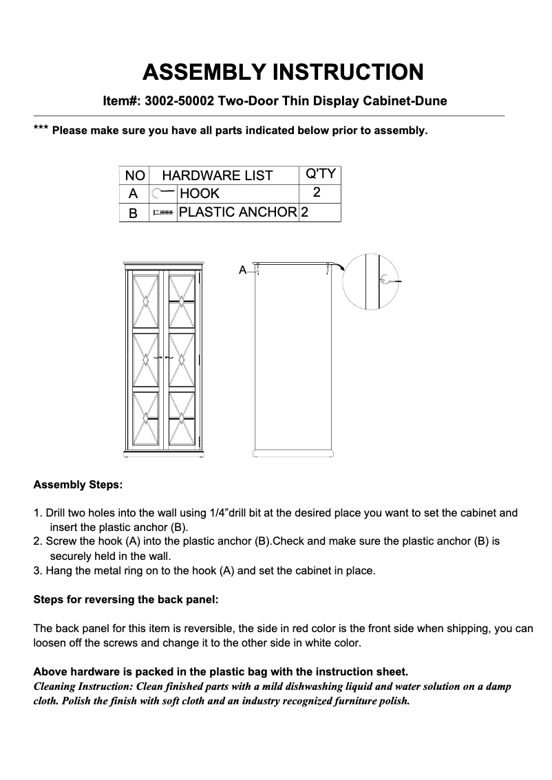 Page 1 de la notice Manuel utilisateur Hooker 3002-50002