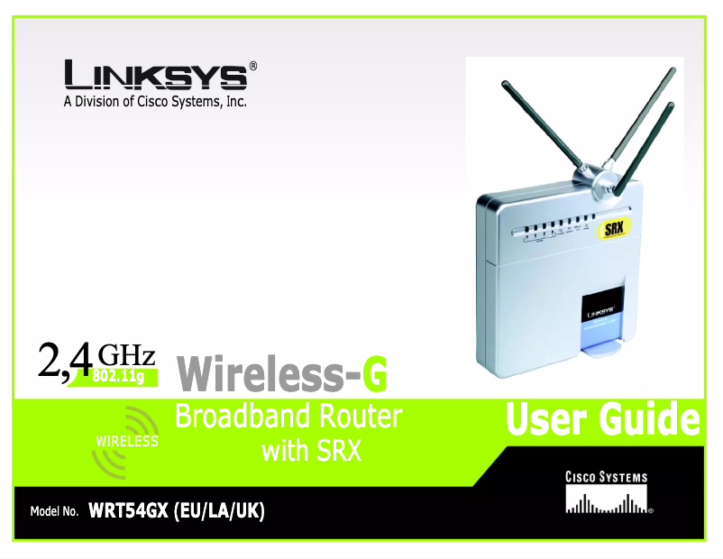 Page n°1 - Manuel utilisateur Linksys WRT54GX