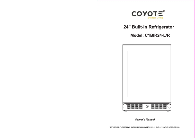 Image de la première page du manuel de l'appareil C1BIR24