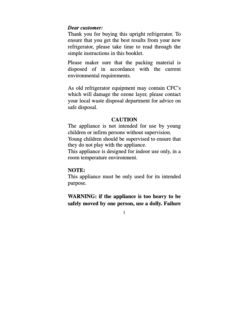 Image de la première page du manuel de l'appareil Ultracool PAC1401W