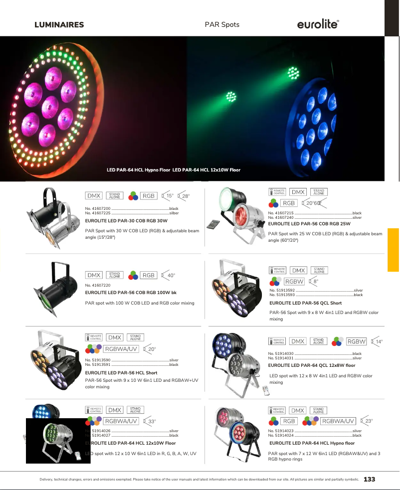 Page n°1 - Catalogue Eurolite LED PAR-64 HCL