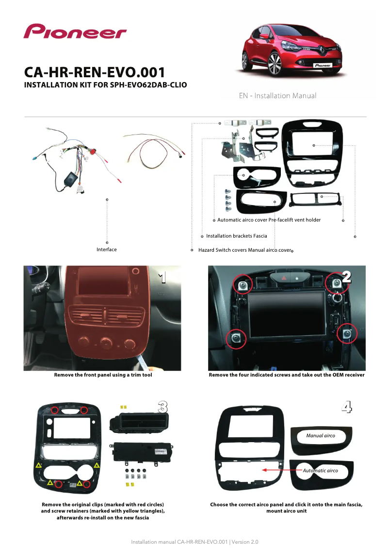 Page 1 de la notice Manuel utilisateur Pioneer CA-HR-REN-EVO.001