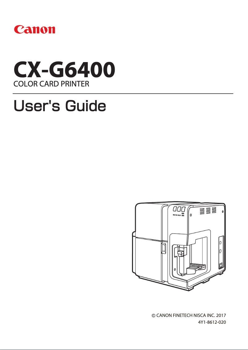 Page 1 de la notice Manuel utilisateur Canon CX-G6400