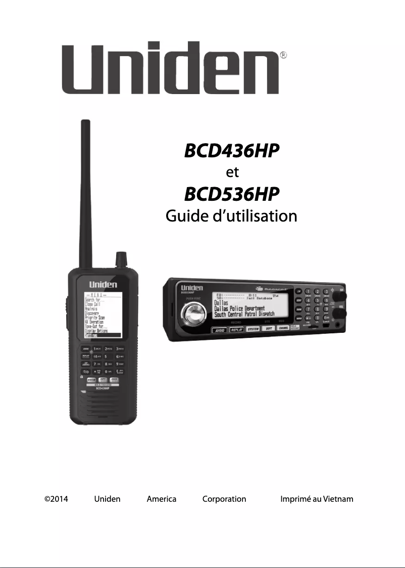 Image de la première page du manuel de l'appareil BCD536HP