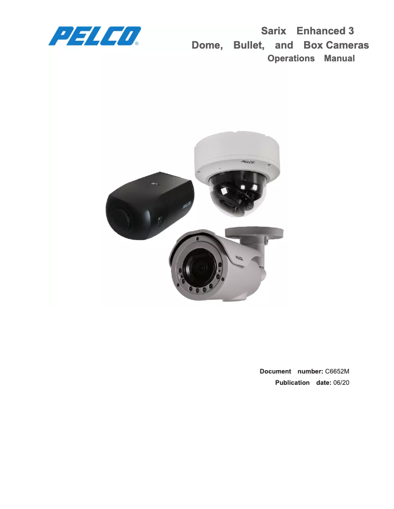 Page n°1 - Manuel utilisateur Pelco Sarix Enhanced IME832-1ERS