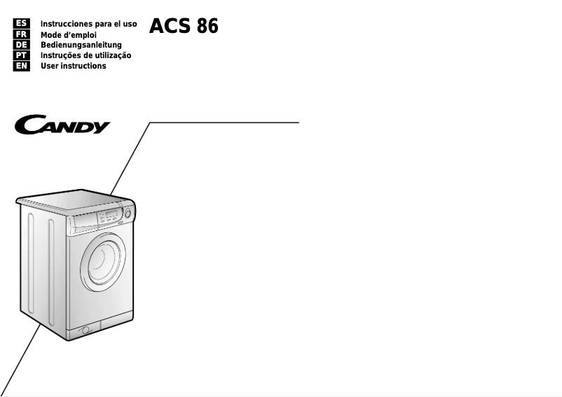 Page n°1 - Manuel utilisateur Candy LB ACS86 ES