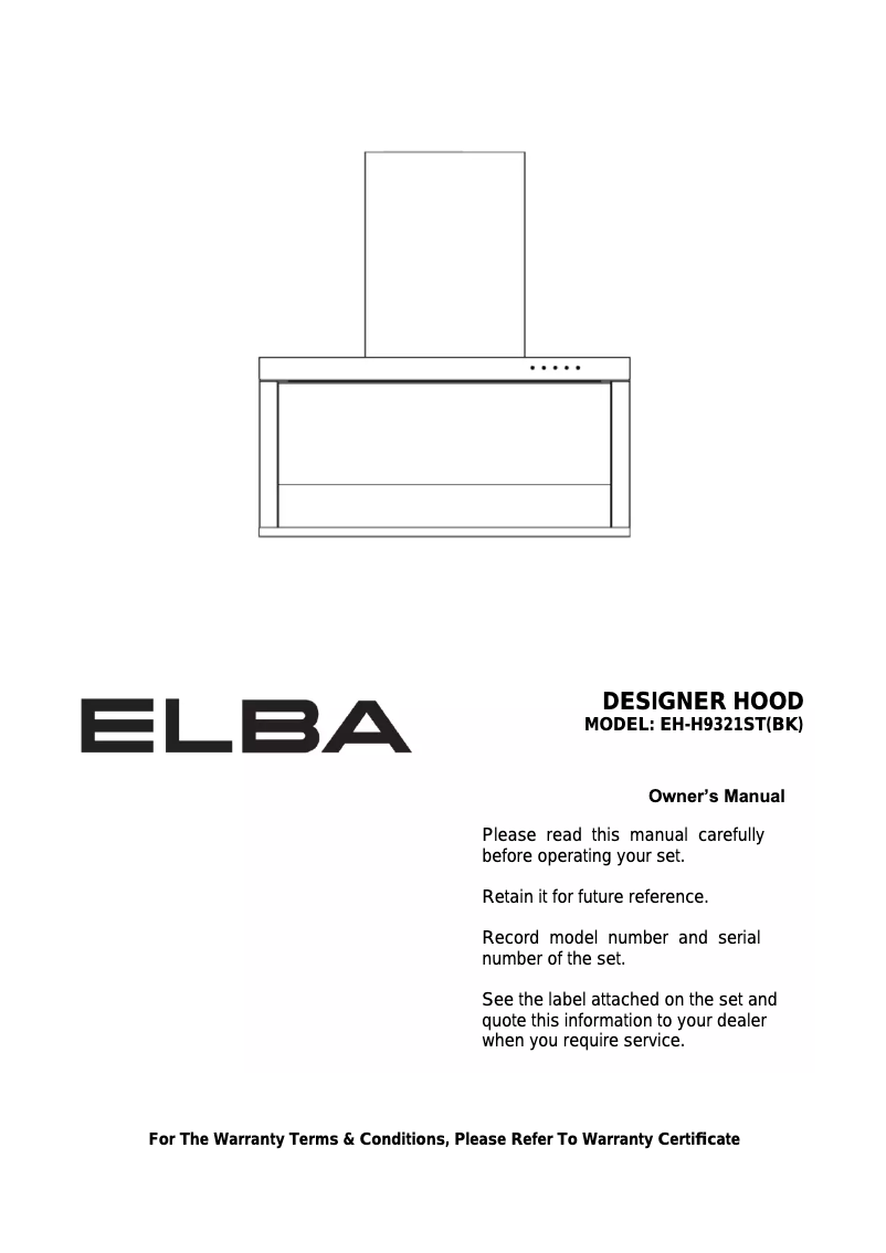 Page n°1 - Manuel utilisateur Elba Primo EH-H9321ST(BK)